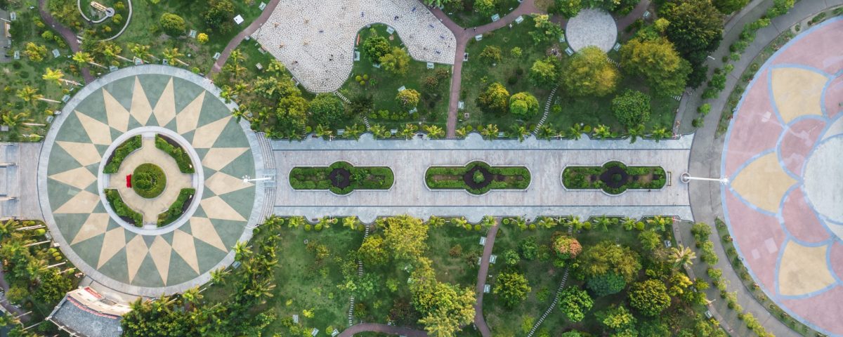 Aerial photography of outdoor park views